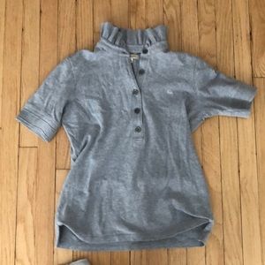Burberry Tops - Burberry Grey Polo with ruffle collar Burberry Tops - Burberry Grey Polo with ruffle collar